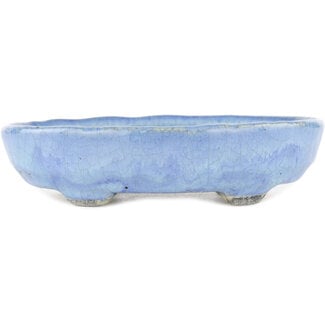 Bunzan 150 mm  blue bonsai pot by Bunzan, Tokoname, Japan