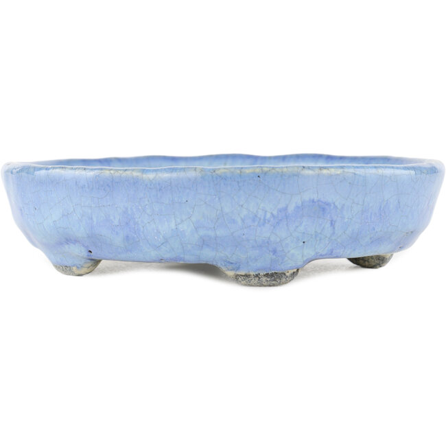 Ovale blauwe bonsaipot van Bunzan - 150 x 125 x 35 mm
