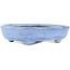 Oval blue bonsai pot by Bunzan - 150 x 125 x 35 mm