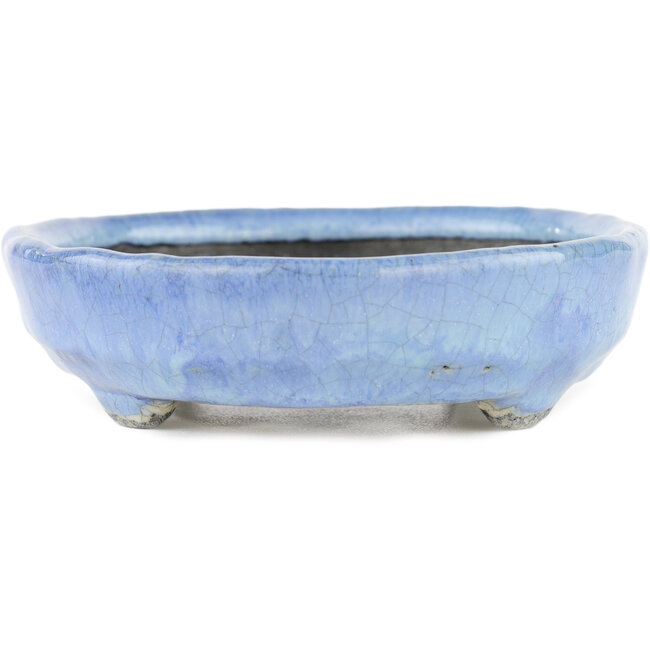 Ovale blauwe bonsaipot van Bunzan - 150 x 125 x 35 mm