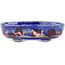 Vaso bonsai ovale blu di Bunzan - 140 x 120 x 40 mm