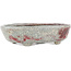Ovaler rot-weißer Bonsai-Topf von Bunzan - 140 x 120 x 40 mm