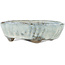 Oval white and grey bonsai pot by Bunzan - 120 x 100 x 35 mm