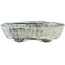 Vaso bonsai ovale bianco e grigio di Bunzan - 120 x 100 x 35 mm