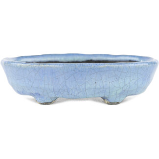 Bunzan 125 mm  blue bonsai pot by Bunzan, Tokoname, Japan