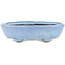 Oval blue bonsai pot by Bunzan - 125 x 110 x 35 mm