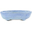 Oval blue bonsai pot by Bunzan - 125 x 110 x 35 mm