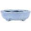 Oval blue bonsai pot by Bunzan - 125 x 110 x 35 mm