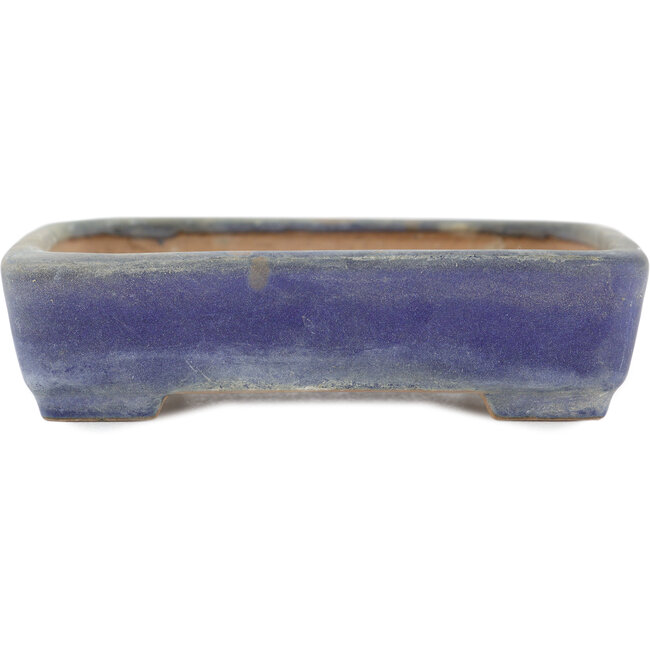 Rectangular blue bonsai pot by Yamafusa - 131 x 110 x 35 mm