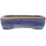 Rectangular blue bonsai pot by Yamafusa - 131 x 110 x 35 mm