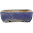 Rectangular blue bonsai pot by Yamafusa - 131 x 110 x 35 mm