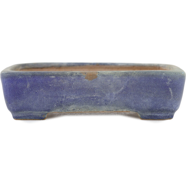 Maceta rectangular para bonsái azul de Yamafusa - 131 x 110 x 35 mm