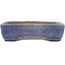 Rectangular blue bonsai pot by Yamafusa - 131 x 110 x 35 mm