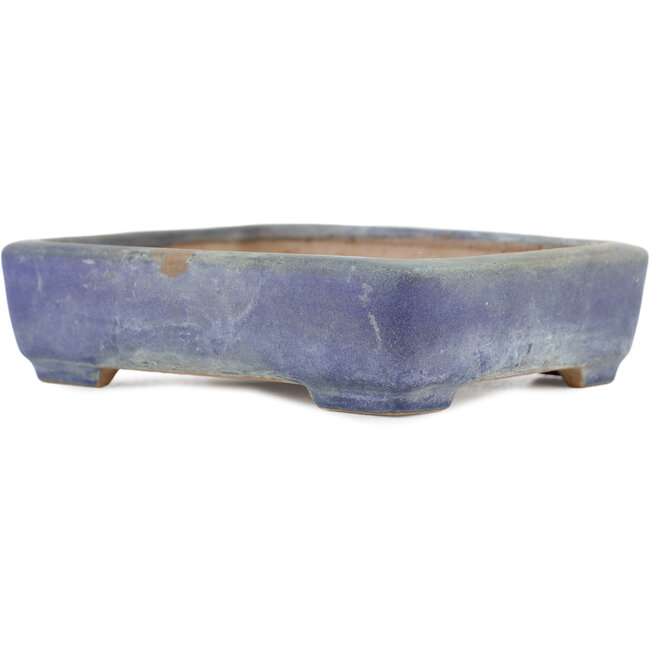 Maceta rectangular para bonsái azul de Yamafusa - 131 x 110 x 35 mm