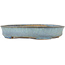 Oval blue bonsai pot by Yamafusa - 135 x 110 x 25 mm