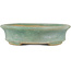 Oval green bonsai pot by Yamafusa - 160 x 135 x 35 mm