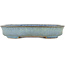 Oval blue bonsai pot by Yamafusa - 135 x 110 x 25 mm