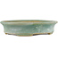 Oval green bonsai pot by Yamafusa - 160 x 135 x 35 mm