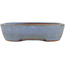 Oval blue bonsai pot by Yamafusa - 135 x 110 x 35 mm