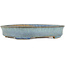 Oval blue bonsai pot by Yamafusa - 135 x 110 x 25 mm