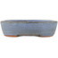 Oval blue bonsai pot by Yamafusa - 135 x 110 x 35 mm