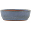 Oval blue bonsai pot by Yamafusa - 135 x 110 x 35 mm