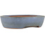 Oval blue bonsai pot by Yamafusa - 135 x 110 x 35 mm