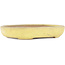 Oval yellow bonsai pot by Yamafusa - 160 x 135 x 25 mm