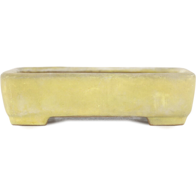 Maceta rectangular para bonsái amarilla de Yamafusa - 130 x 116 x 25 mm
