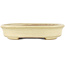 Oval beige bonsai pot by Yamafusa - 135 x 110 x 30 mm