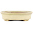 Oval beige bonsai pot by Yamafusa - 135 x 110 x 30 mm