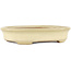 Oval beige bonsai pot by Yamafusa - 135 x 110 x 30 mm