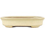 Oval beige bonsai pot by Yamafusa - 135 x 110 x 30 mm