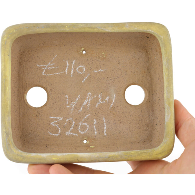 Vaso bonsai rettangolare giallo di Yamafusa - 130 x 116 x 25 mm