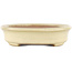 Oval beige bonsai pot by Yamafusa - 135 x 110 x 30 mm