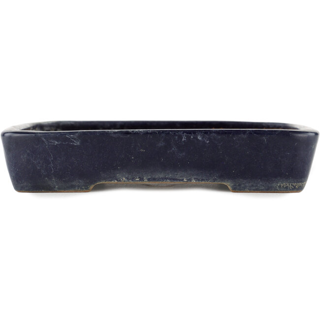 Rectangular blue bonsai pot by Yamafusa - 195 x 150 x 38 mm