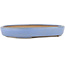 Oval blue bonsai pot by Yamafusa - 160 x 130 x 24 mm