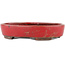 Oval red bonsai pot by Tosui - 125 x 100 x 30 mm