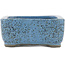 Rectangular blue bonsai pot by Tosui - 110 x 88 x 35 mm