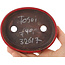 Oval red bonsai pot by Tosui - 125 x 100 x 30 mm