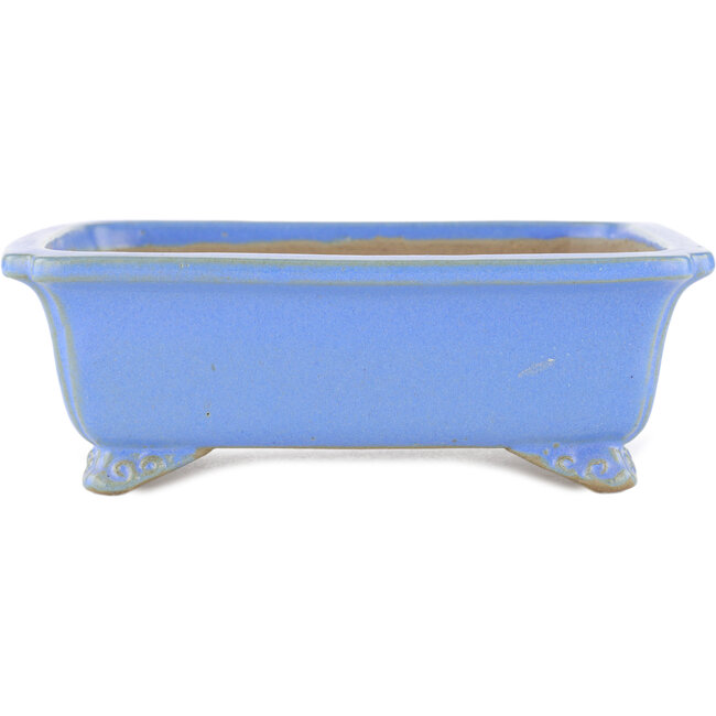 Rechthoekige blauwe bonsaipot van Shibakatsu - 185 x 150 x 60 mm