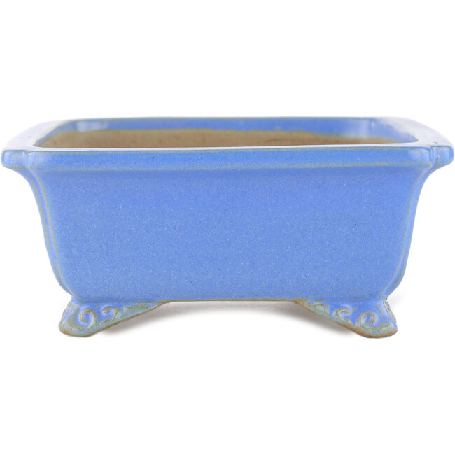 Rechthoekige blauwe bonsaipot van Shibakatsu - 185 x 150 x 60 mm