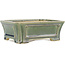 Pot à bonsaï vert rectangulaire par Shibakatsu - 180 x 150 x 60 mm