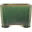 Square green bonsai pot by Shibakatsu - 95 x 95 x 65 mm