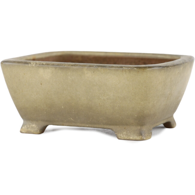 Rechthoekige beige bonsaipot van Shibakatsu - 105 x 85 x 45 mm