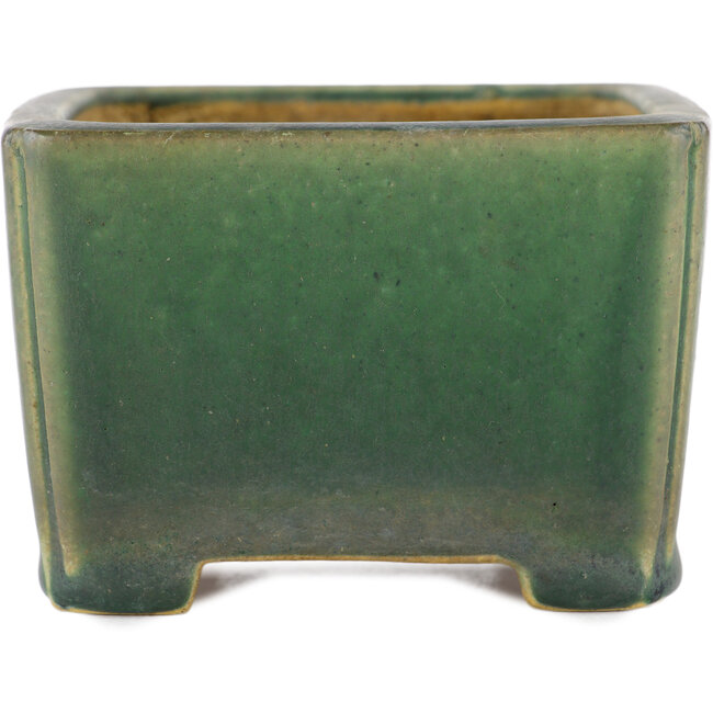 Square green bonsai pot by Shibakatsu - 95 x 95 x 65 mm