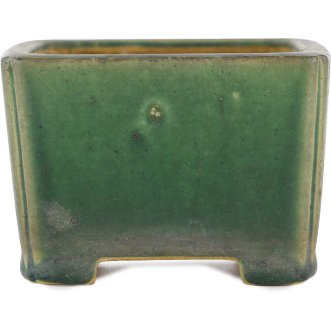 Square green bonsai pot by Shibakatsu - 95 x 95 x 65 mm