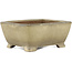 Rectangular beige bonsai pot by Shibakatsu - 105 x 85 x 45 mm