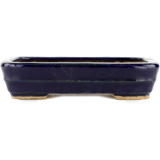 Hattori Tomoyuki 135 mm  blue bonsai pot by Hattori, Tokoname, Japan