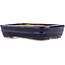 Rectangular blue bonsai pot by Hattori - 135 x 100 x 30 mm